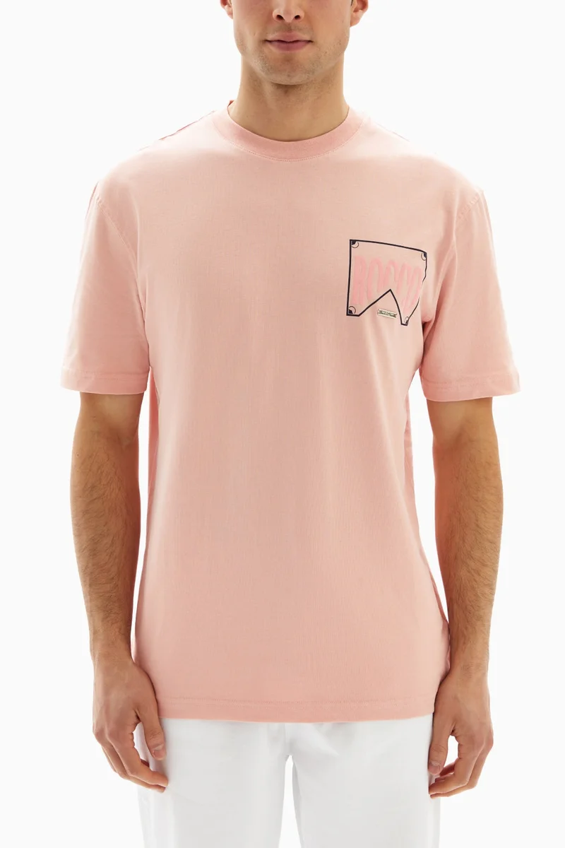 Wecre8 Light Pink Pocket Printed T-shirt By WECRE8