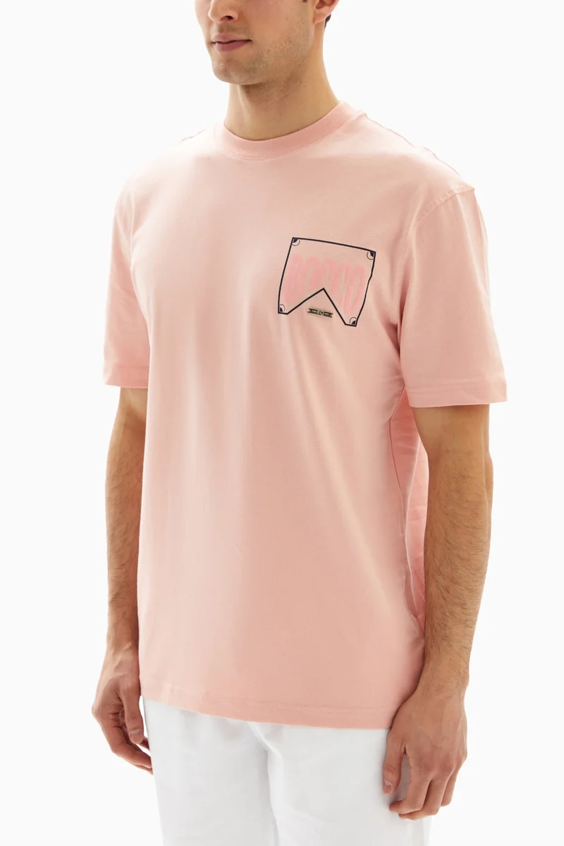 Wecre8 Light Pink Pocket Printed T-shirt By WECRE8