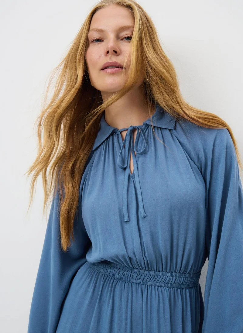 Matalan Blue Tie Neck Dress