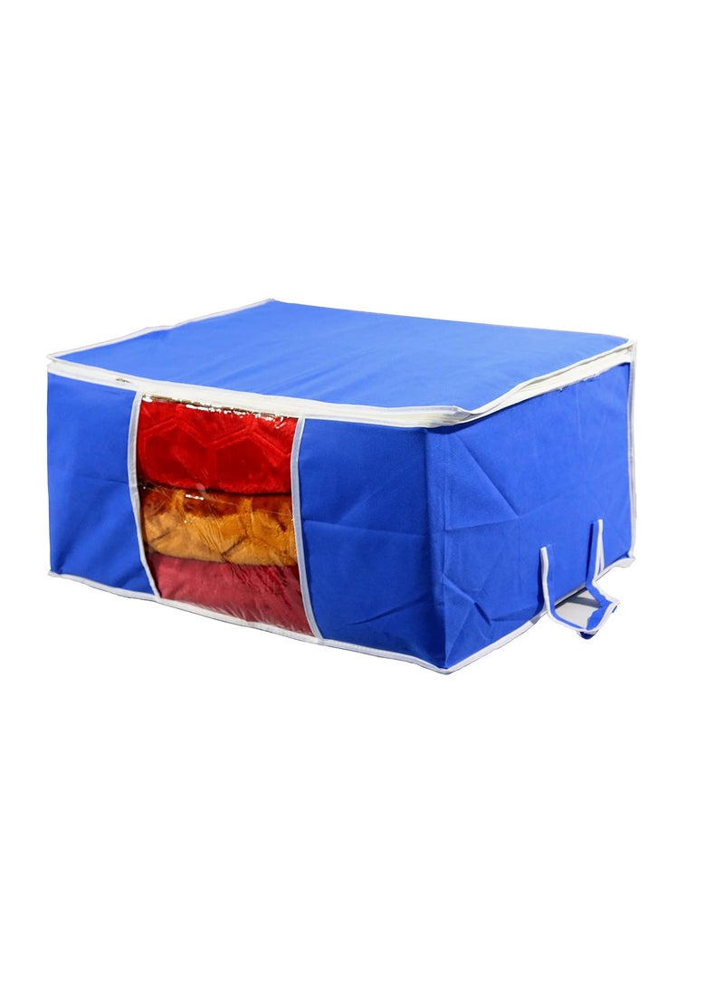 AI ANKIT INTERNATIONAL ANKIT INTERNATIONAL Garments Protector Saree cover Clothes Storage Bag with Dust Protection Front Clear window Zip Closure for MultiPurpose Clothing Storage Bag Pack of 1 SIZE 24 x 18 x 12 Inches AIBLUEJUMBOPK01  - Image 2