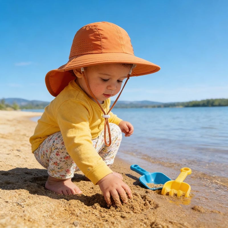 Yuoahcn Baby Dinosaur Sun Hat Toddler Boys Beach Hats Breather Quick Dry Kids Bucket Cap UV Protection Swim Hat for Girl 0-4Y - Image 2