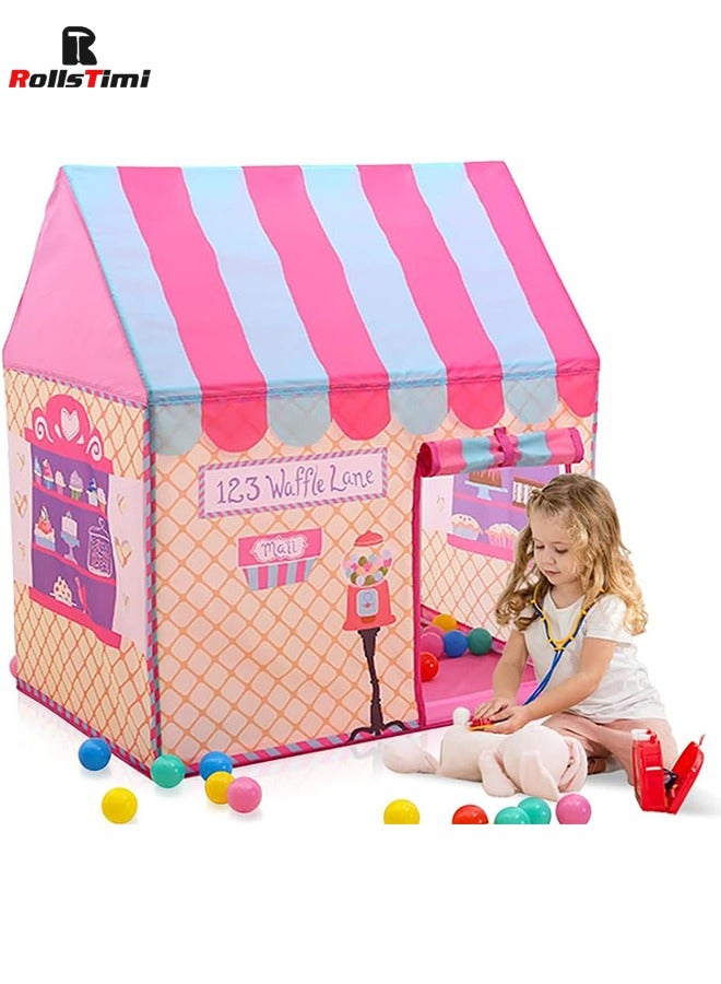 RollsTimi  Girls Indoor Outdoor Play Tents Palace Tents Kids Ice Cream and Bakery Shop Playhouse - Image 1