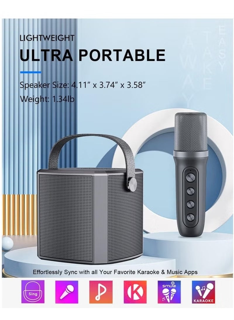 Karaoke Machine with Bluetooth, Microphones, Portable PA System & Speaker – Wireless Karaoke Set, Bluetooth Karaoke System for Singing, Parties & Events (Black) - Image 3