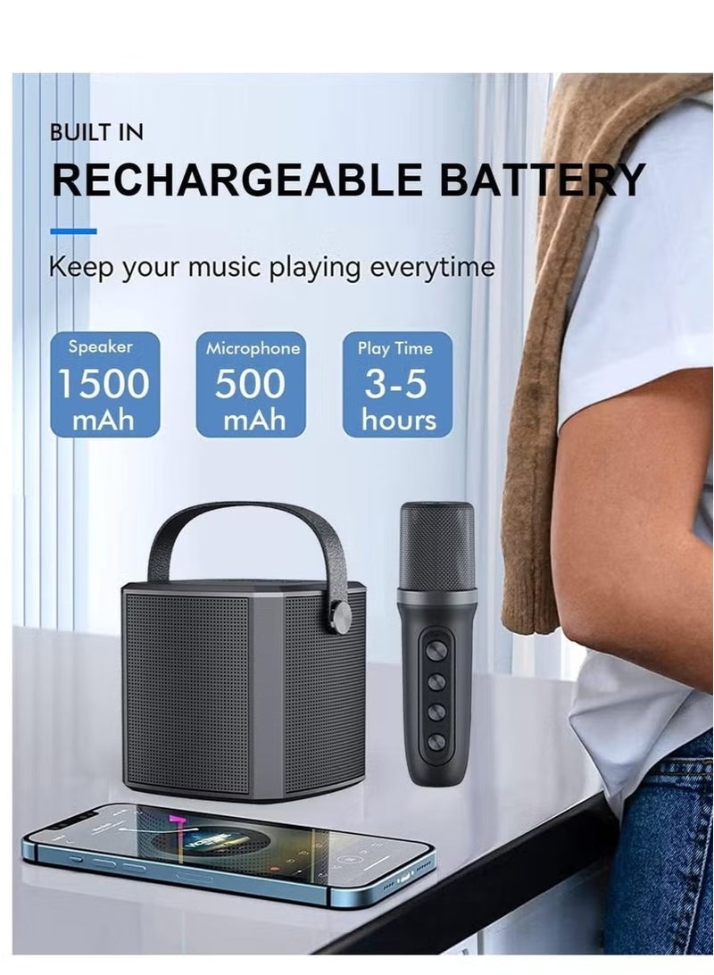 Karaoke Machine with Bluetooth, Microphones, Portable PA System & Speaker – Wireless Karaoke Set, Bluetooth Karaoke System for Singing, Parties & Events (Black) - Image 2