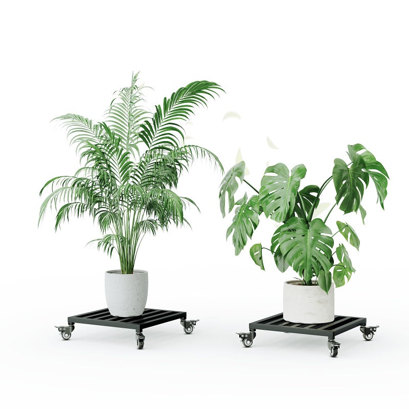 Zhongma 2 Pack 14" x14"x 3.5"H Plant Caddy with Wheels, Heavy Duty Construction, 300 Lbs Capacity, Load-Bearing Wheels with Brakes, No Installation Required - Image 3
