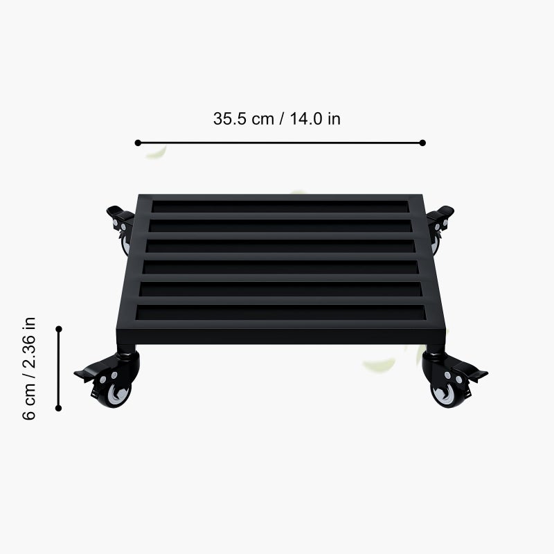 Zhongma 2 Pack 14" x14"x 3.5"H Plant Caddy with Wheels, Heavy Duty Construction, 300 Lbs Capacity, Load-Bearing Wheels with Brakes, No Installation Required - Image 2
