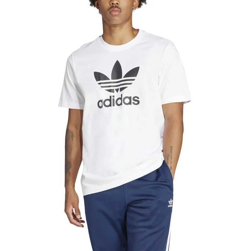 adidas تيشيرت تريفويل أبيض للرجال من أوريجينالز