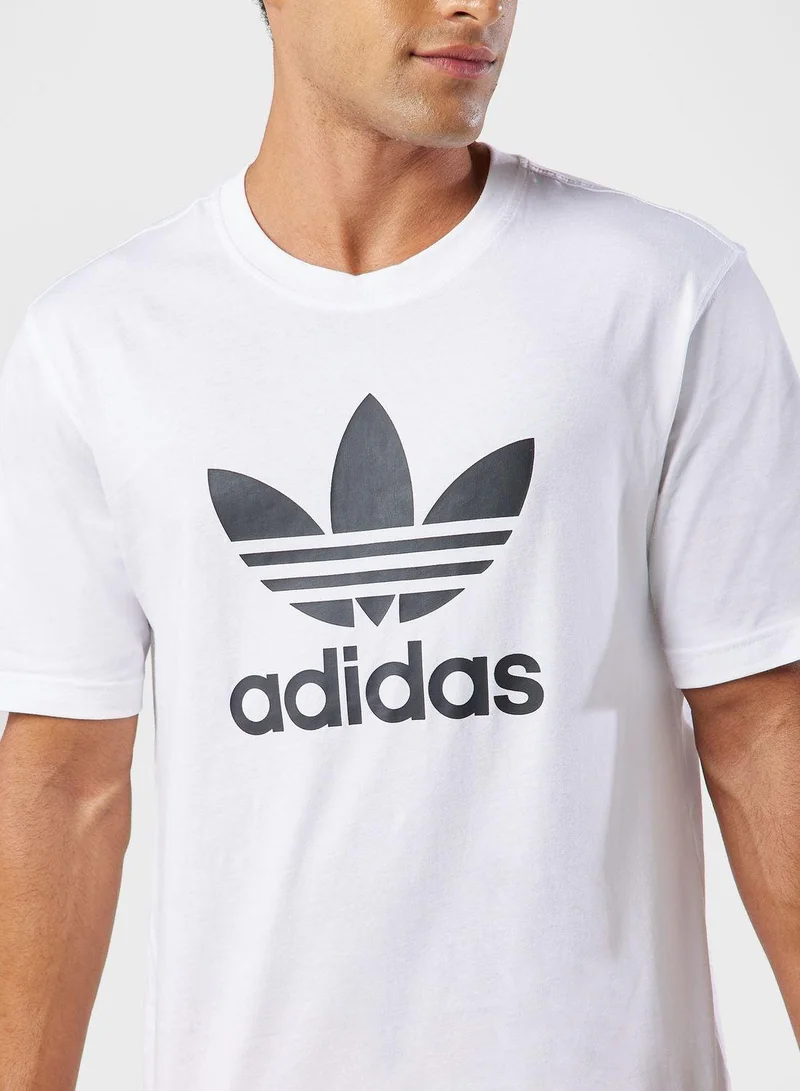 adidas تيشيرت تريفويل أبيض للرجال من أوريجينالز