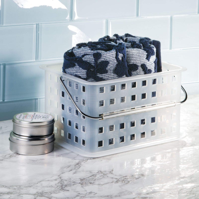 InterDesign iDesign Storage Organizer Basket, for Bathroom, Health and Beauty Products - Small, Frost - Image 3
