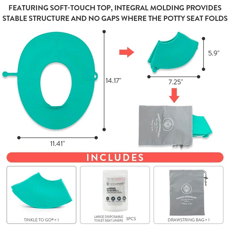 Prince Lionheart Tinkle to Go  Reusable Foldable Portable Potty Training Seat  Toilet Seat Perfect for Travel  Builtin Splash Guard Perfect Potty Training Toilet Seat Portable Potty for Toddlers - Image 3