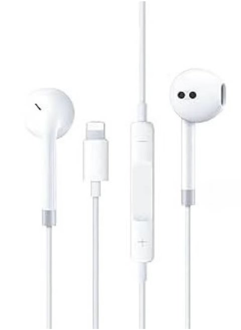 Wired Lightning Earphones for iPhone – Stereo Sound In-Ear Headphones with Built-In Mic & Remote – Compatible with iPhone 14, 13, 12, 11, SE, XR, XS, X, 8, 7 Plus – Noise-Isolating Earbuds for Calls, Music, and Video Streaming