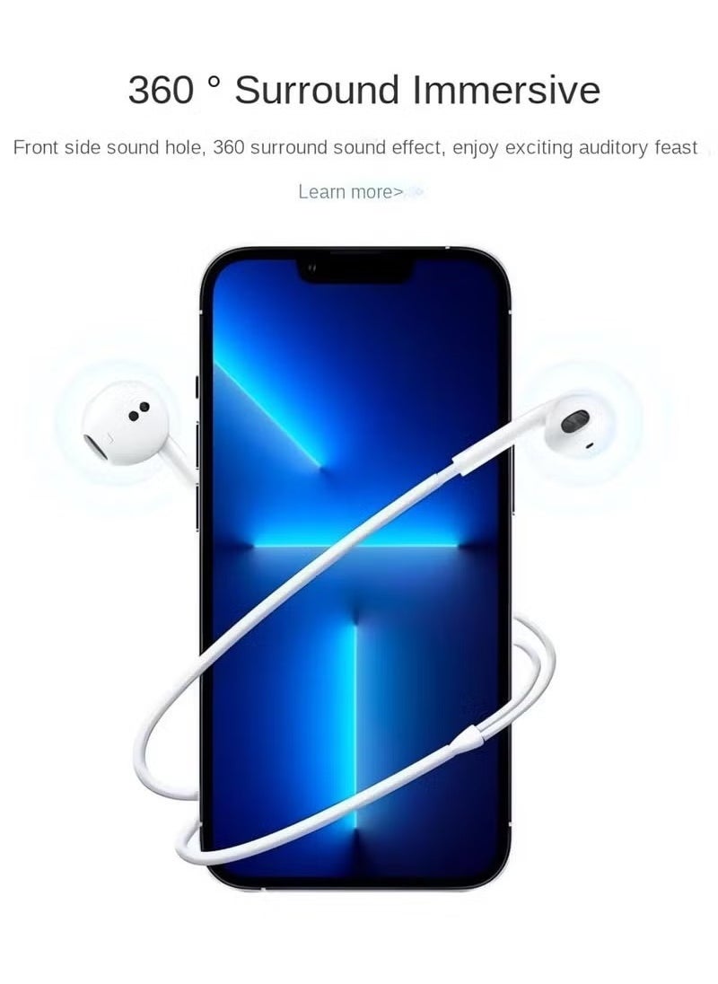 Wired Lightning Earphones for iPhone – Stereo Sound In-Ear Headphones with Built-In Mic & Remote – Compatible with iPhone 14, 13, 12, 11, SE, XR, XS, X, 8, 7 Plus – Noise-Isolating Earbuds for Calls, Music, and Video Streaming
