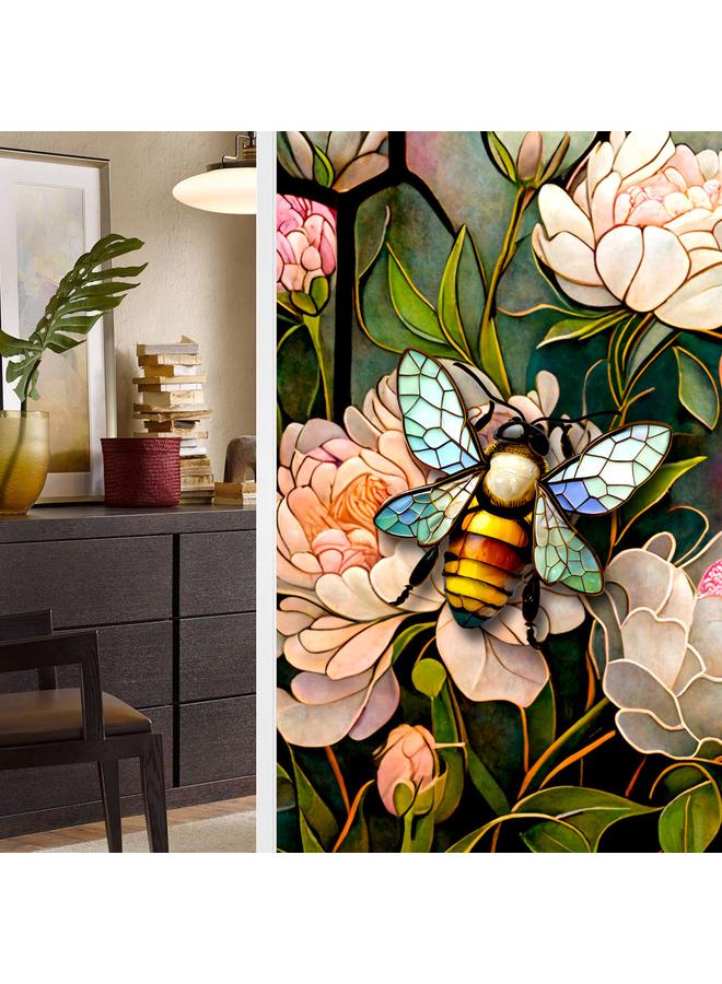 Bluejw BL128-139 Flower And Bird Landscape Electrostatic Glass Sticker PVC Glue-free Window Sticker Home Decorative Window Decorative Glass Sticker - Image 1