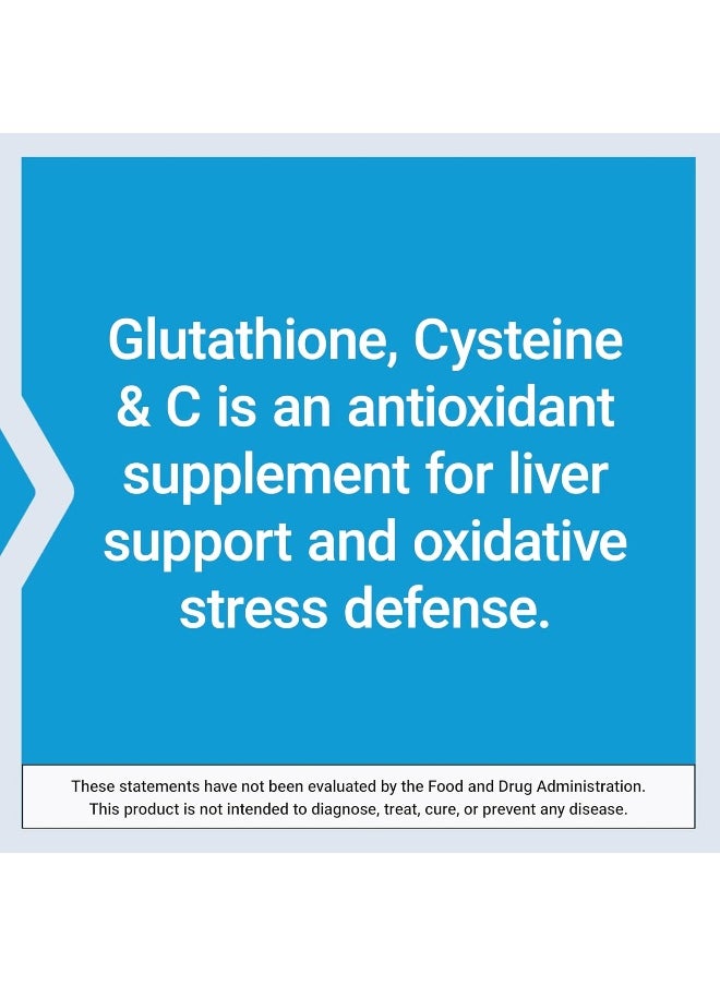 Life Extension Glutathione Cysteine & C Antioxidant with Vitamin C Amino Acids & L-Cysteine For Immune & Liver Support Detox & Skin Whitening Dark Spots Anti-Aging Gluten Free & Non-GMO, 100 Capsules