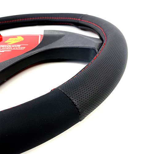 MOMO Comfort Universal Steering Wheel Cover Black and RED - Image 5