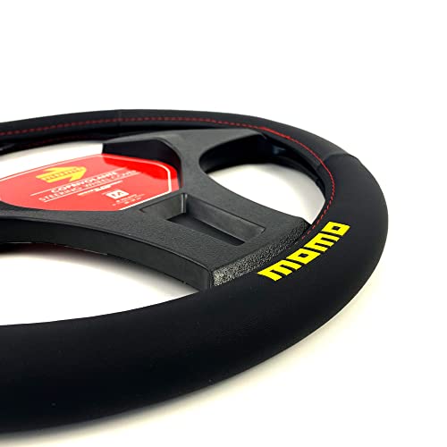 MOMO Comfort Universal Steering Wheel Cover Black and RED - Image 3