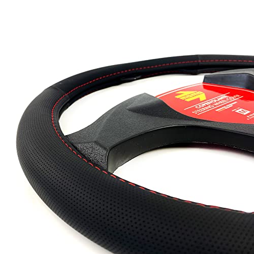 MOMO Comfort Universal Steering Wheel Cover Black and RED - Image 2