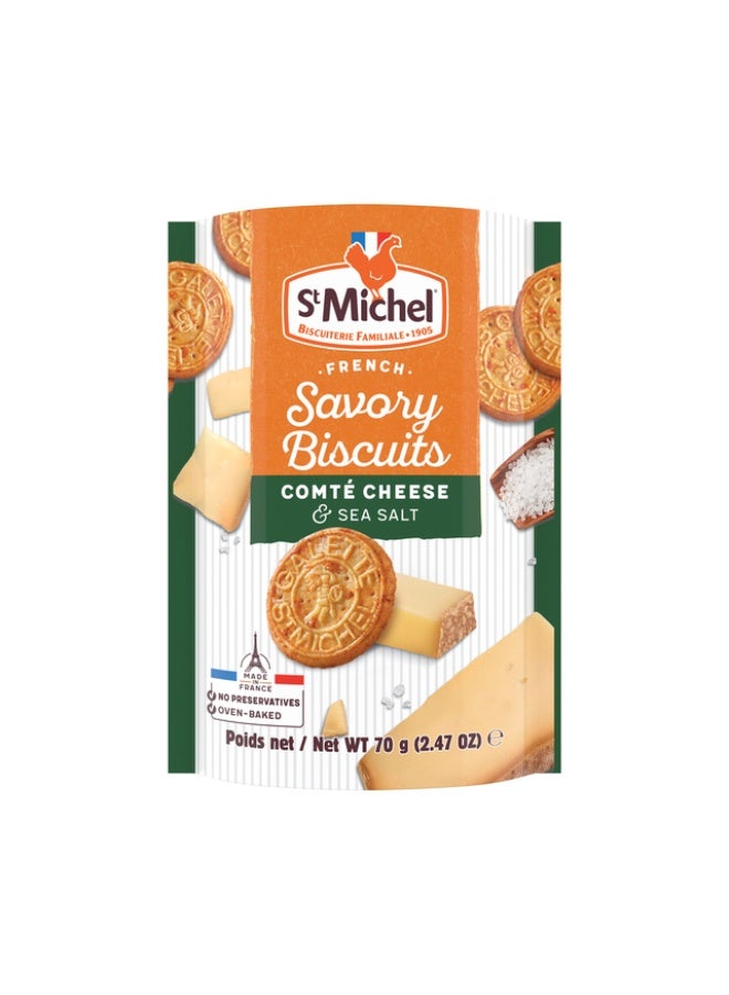 St Michel Comte Cheese & Sea Salt Savory French Biscuits 70g - Image 1