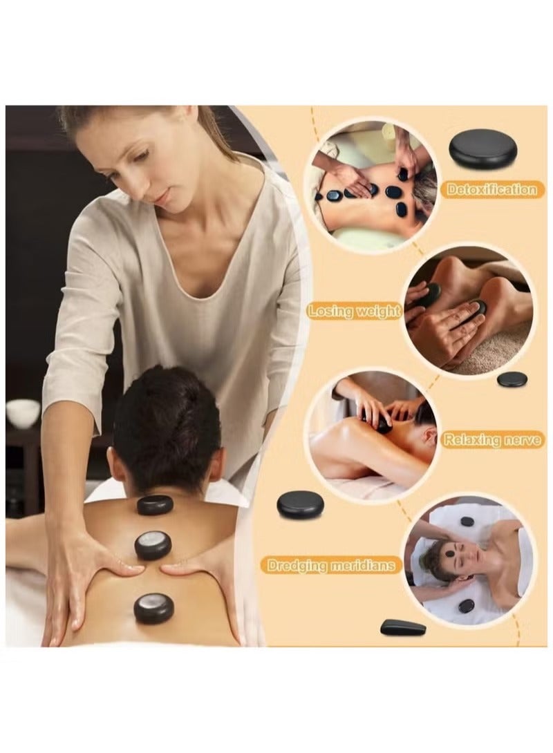 Arabest Hot Stones Massage Set with Temperature Adjustment-18 Pcs Basalt Hot Stones with Heater Kit, Professional Massage Tool for Spa-Lymphatic Drainage, Relieve Tension and Muscle Pain - Image 5