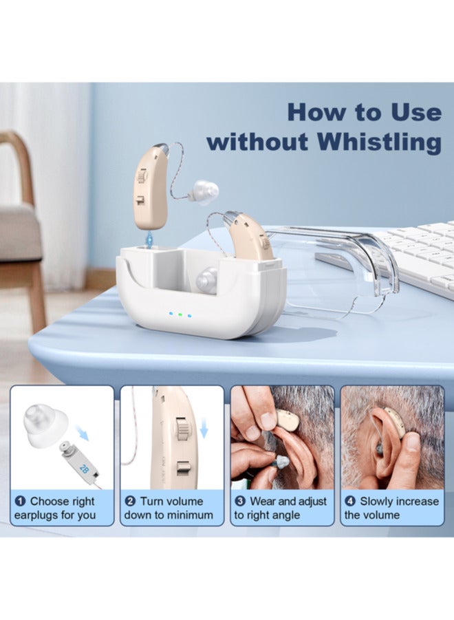 Chixing Rechargeable Hearing Aids for Seniors with Noise Reduction Digital Hearing Amplifiers for Hearing Loss with Charging Box - Image 5