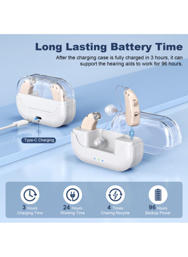 Chixing Rechargeable Hearing Aids for Seniors with Noise Reduction Digital Hearing Amplifiers for Hearing Loss with Charging Box - Image 3