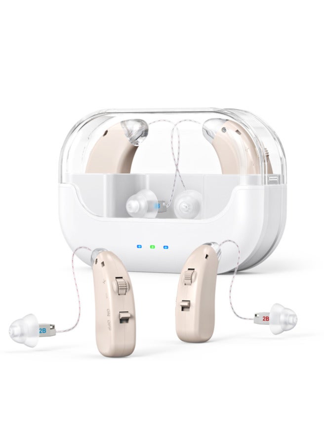 Chixing Rechargeable Hearing Aids for Seniors with Noise Reduction Digital Hearing Amplifiers for Hearing Loss with Charging Box - Image 1