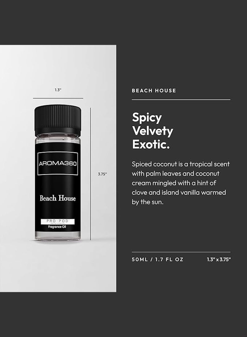 AROMA360 Beach House Pro-Pod Oil Blend - Hotel Inspired for Luxury Essential Oil Diffusers - Aromatherapy Scent Diffuser Oil - Coconut, Vanilla, and Clove  - Image 2