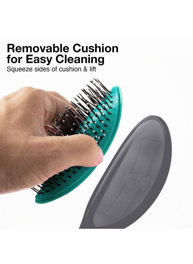 Olivia Garden OG Detangler Brush 3-in-1 kit, removable cushion, scalp hugging massages the scalp, 1 body, 3 cushions (2 detanglers and 1 styler), for wet or dry hair, for women, men and children - Image 3