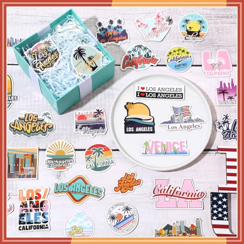 Konohan 30 Pcs Los Angeles Souvenirs Gifts Los Angeles Magnet for Refrigerator City Magnetic Fridge Stickers for Home Decoration - Image 3