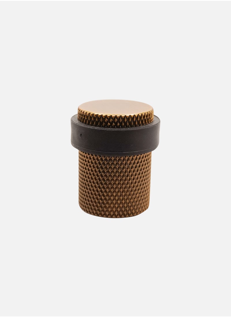 CINCINNO Knurled Aluminium Door Stopper – Premium Metal, Heavy Duty, Anti-Corrosion, Reversible, Easy Installation, Sleek Design, 5-Year Warranty - (Dark Antique Brass) 