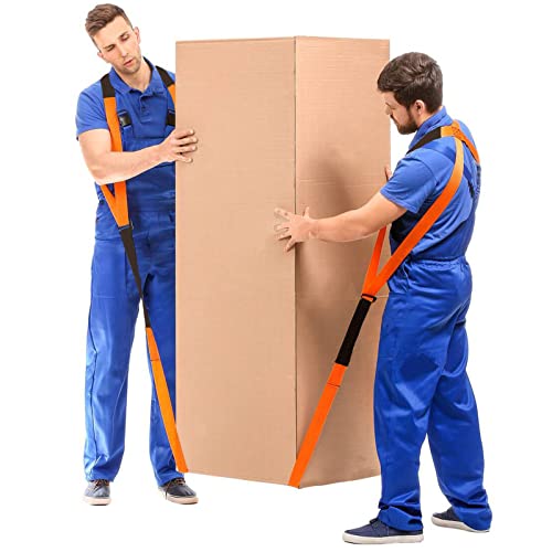 Conyee Moving Straps, 2-Person Lifting Straps for Moving Furniture, Lifting and Moving System Shoulder Belt for Carry Heavy Furniture, Appliances, Mattresses, Lift Heavy Objects up to 800 lbs(Orange) - Image 1