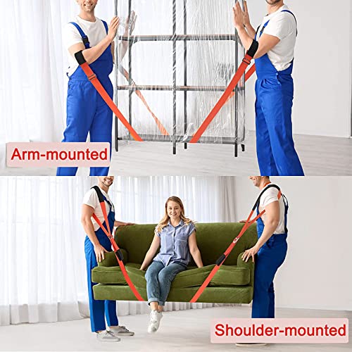 Conyee Moving Straps, 2-Person Lifting Straps for Moving Furniture, Lifting and Moving System Shoulder Belt for Carry Heavy Furniture, Appliances, Mattresses, Lift Heavy Objects up to 800 lbs(Orange) - Image 3