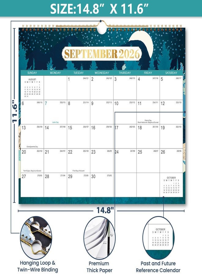 Tersus 2026-2027 Wall Calendar - July 2026 - December 2027, Calendar 2026-2027, 14.8" x 11.6", 18 Months Calendar, Spiral Bound, Premium Paper - Image 4