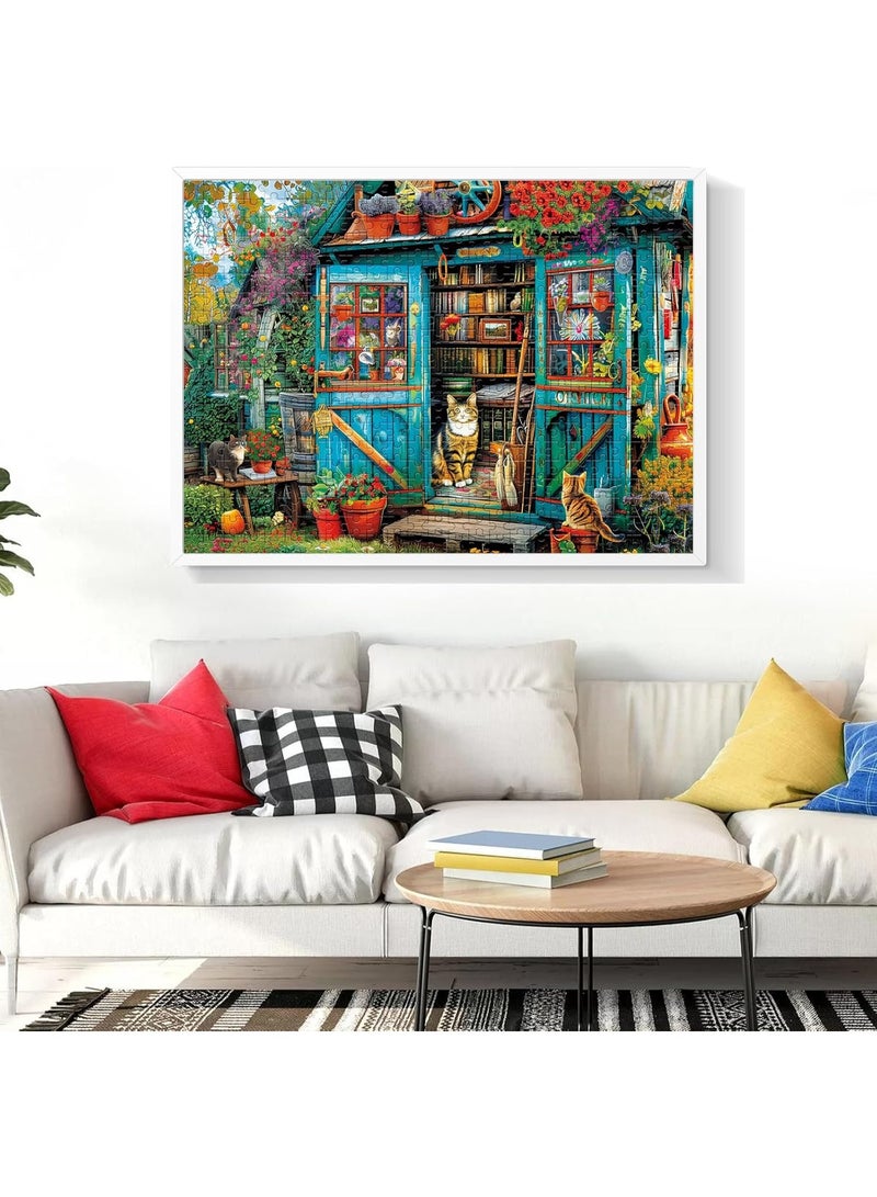 Cat Bookstore Dream Theme Puzzle - 1000 Pieces of Perfect Time - Image 5