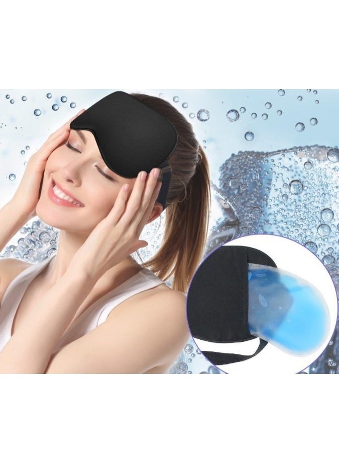 Bright Sleep Masks with Cooling Gel Filler for Relaxation, Elastic Straps to Block Light While Sleeping, Travel, Work, Nap - Includes Thermal Gel Filler (1) - Image 4