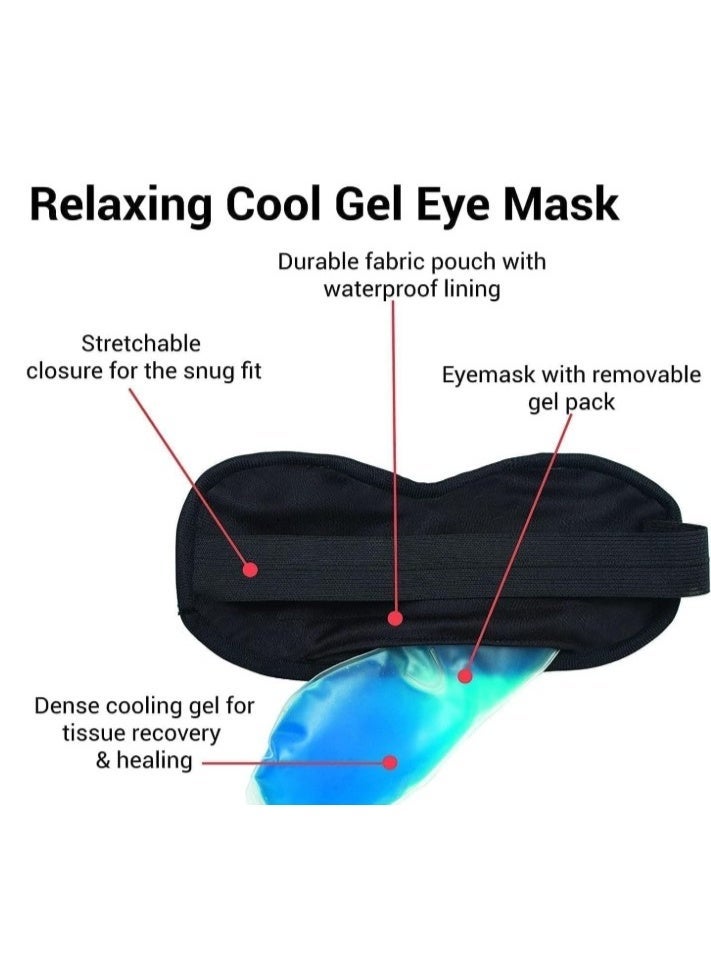 Bright Sleep Masks with Cooling Gel Filler for Relaxation, Elastic Straps to Block Light While Sleeping, Travel, Work, Nap - Includes Thermal Gel Filler (1) - Image 2