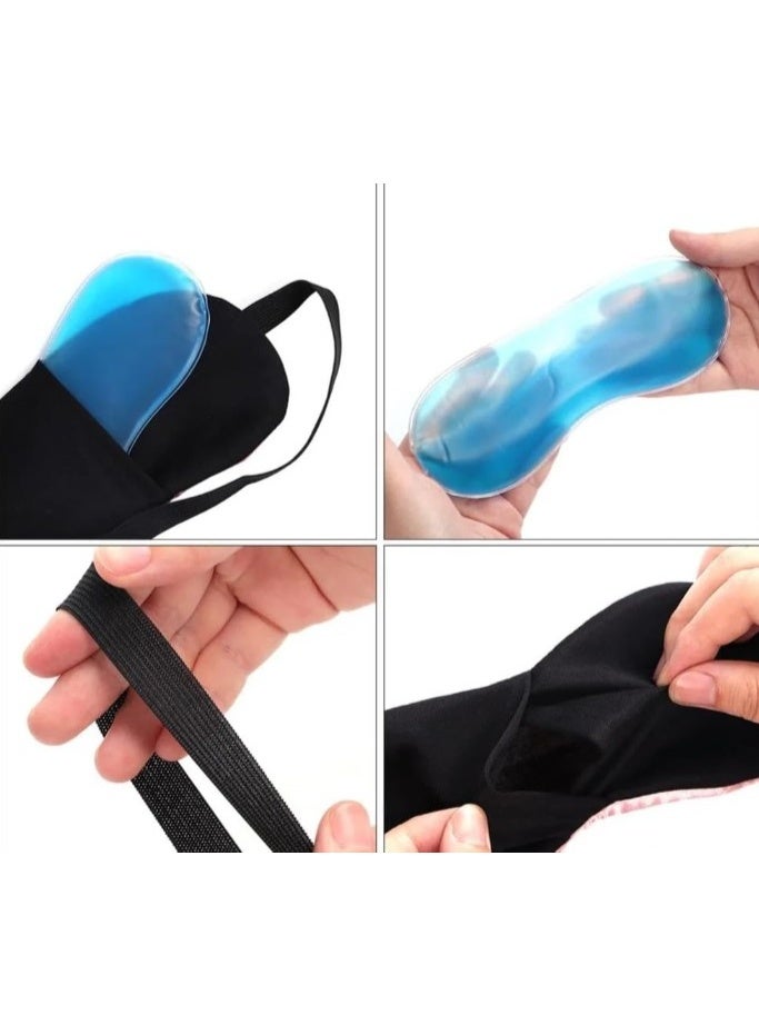 Bright Sleep Masks with Cooling Gel Filler for Relaxation, Elastic Straps to Block Light While Sleeping, Travel, Work, Nap - Includes Thermal Gel Filler (1) - Image 5