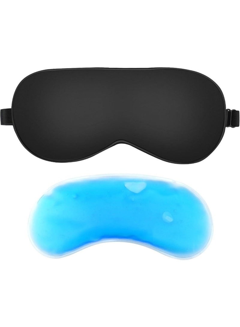 Bright Sleep Masks with Cooling Gel Filler for Relaxation, Elastic Straps to Block Light While Sleeping, Travel, Work, Nap - Includes Thermal Gel Filler (1) - Image 1