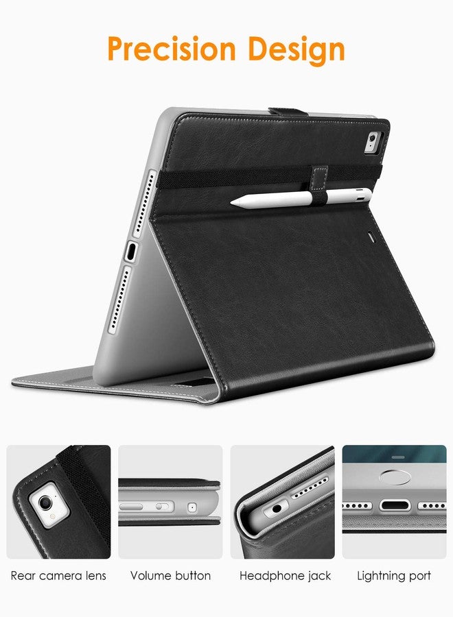 DTTO New iPad 9.7 Inch 5th/6th Generation 2018/2017 Case with Apple Pencil Holder, Premium Leather Folio Stand Cover Case for Apple iPad 9.7 inch, Also Fit iPad Pro 9.7/Air 2/Air - Black(Grey Lining) - Image 4