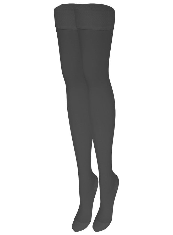 NuVein Medical Compression Stockings, 30-40 mmHg Support, Women & Men Thigh Length Hose, Closed Toe, Black, Medium - Image 1
