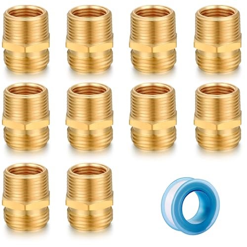 SIGURANTA Garden Hose Connector Adapter34 GHT male and 34 NPT male Connectors Brass Repair Fittings for female Hose to female Hose 10 Pack - Image 1