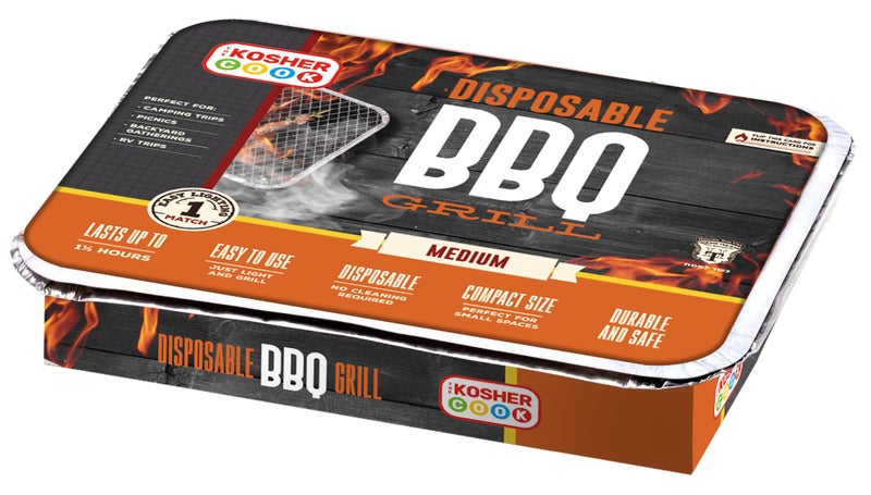 The Kosher Cook Disposable Charcoal Grill - Ready To Use Portable Bbq Grill - Easy To Light Portable Charcoal Grill Kosher - Image 1