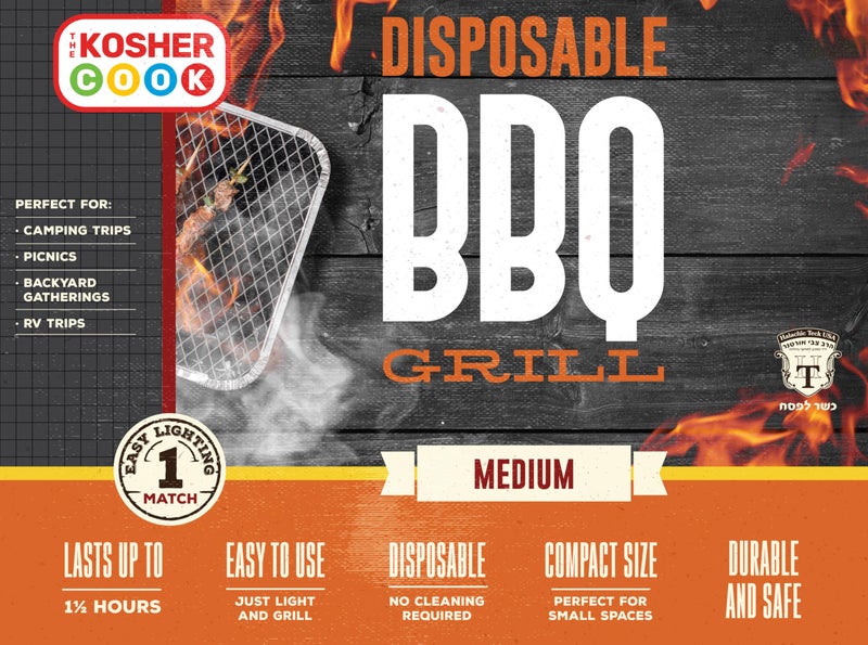 The Kosher Cook Disposable Charcoal Grill - Ready To Use Portable Bbq Grill - Easy To Light Portable Charcoal Grill Kosher - Image 2