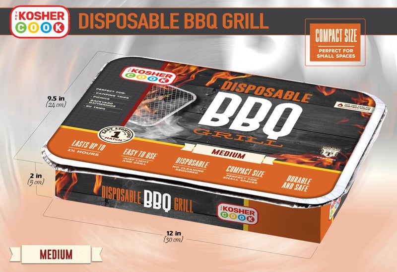 The Kosher Cook Disposable Charcoal Grill - Ready To Use Portable Bbq Grill - Easy To Light Portable Charcoal Grill Kosher - Image 3