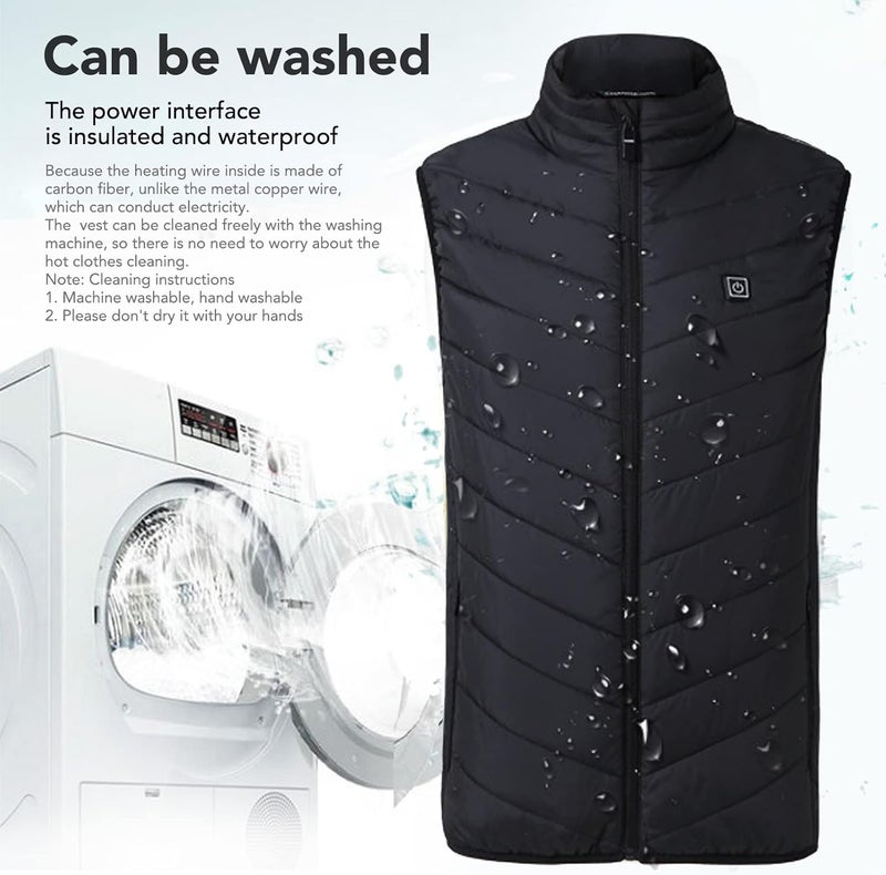 klarako Dual Control Switch Heated Vest with Adjustable Temperature Washable Wearing Scenario for Men Women Black - Image 2