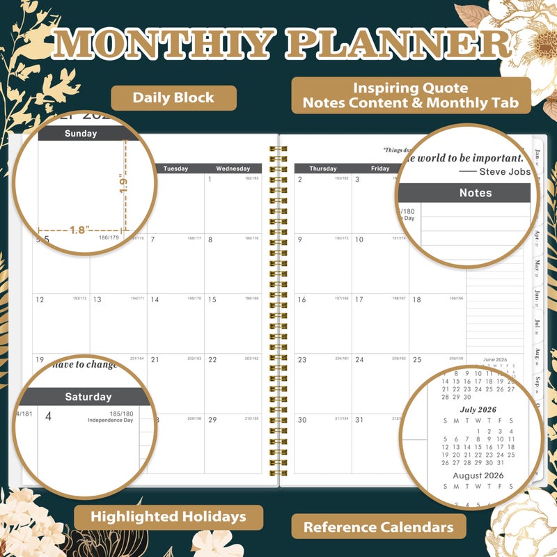 Vindora 2026-2028 Monthly Planner - July 2026 - June 2028, 2 Year Monthly Calendar 2026-2028, 9" Ã— 11" Calendar Planner, 24 Months, Tabs, Back Pocket, Twin-Wire Binding, Note Pages - Image 4