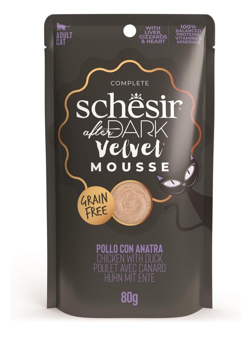 Schesir Cat Pouch Wet Food After Dark Velvet Mousse For Chicken with Duck 80G - Image 1