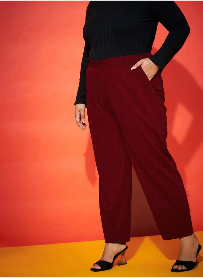 SASSAFRAS Ankle Length Comfort Fit Pants by Styli