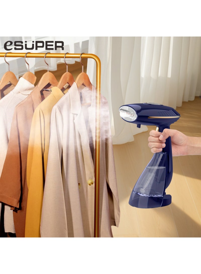 إيسوبير ESUPER مكواة ملابس محمولة يدوية - 1500 واط، تسخين سريع في 30 ثانية، خزان ماء كبير، إيقاف تلقائي، بخار مستمر لإزالة التجاعيد بشكل فعال - Image 1