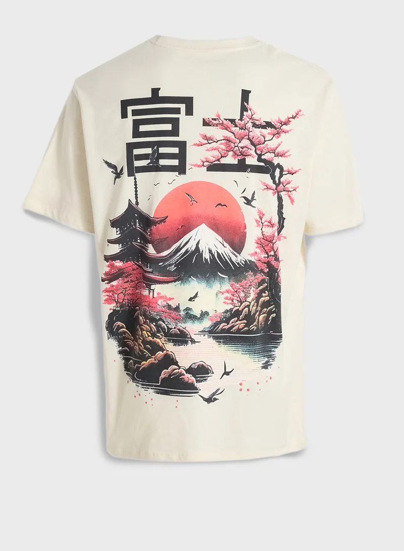 جاك اند جونز Jorfuji Crew Neck T-Shirt